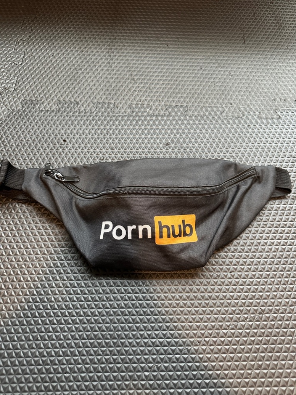 Black Logo Belt Bag with Yellow Accent